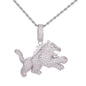 Hip Hop Leopard Pendant Necklace with Full Zircon for Men - Stylish Jewelry for Trendsetters