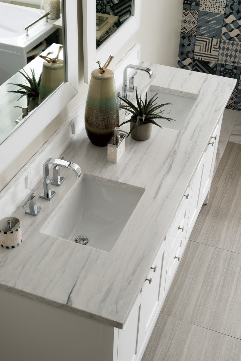 Palisades 72" Double Vanity Cabinet, Bright White