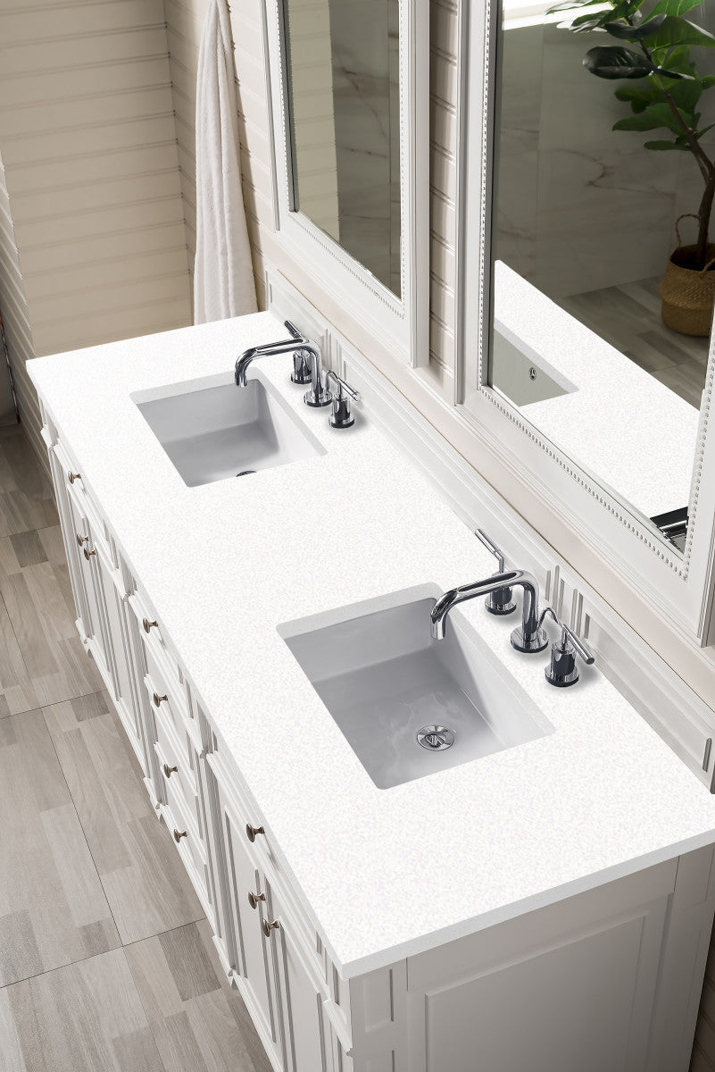 Bristol 72" Double Vanity Cabinet, Bright White