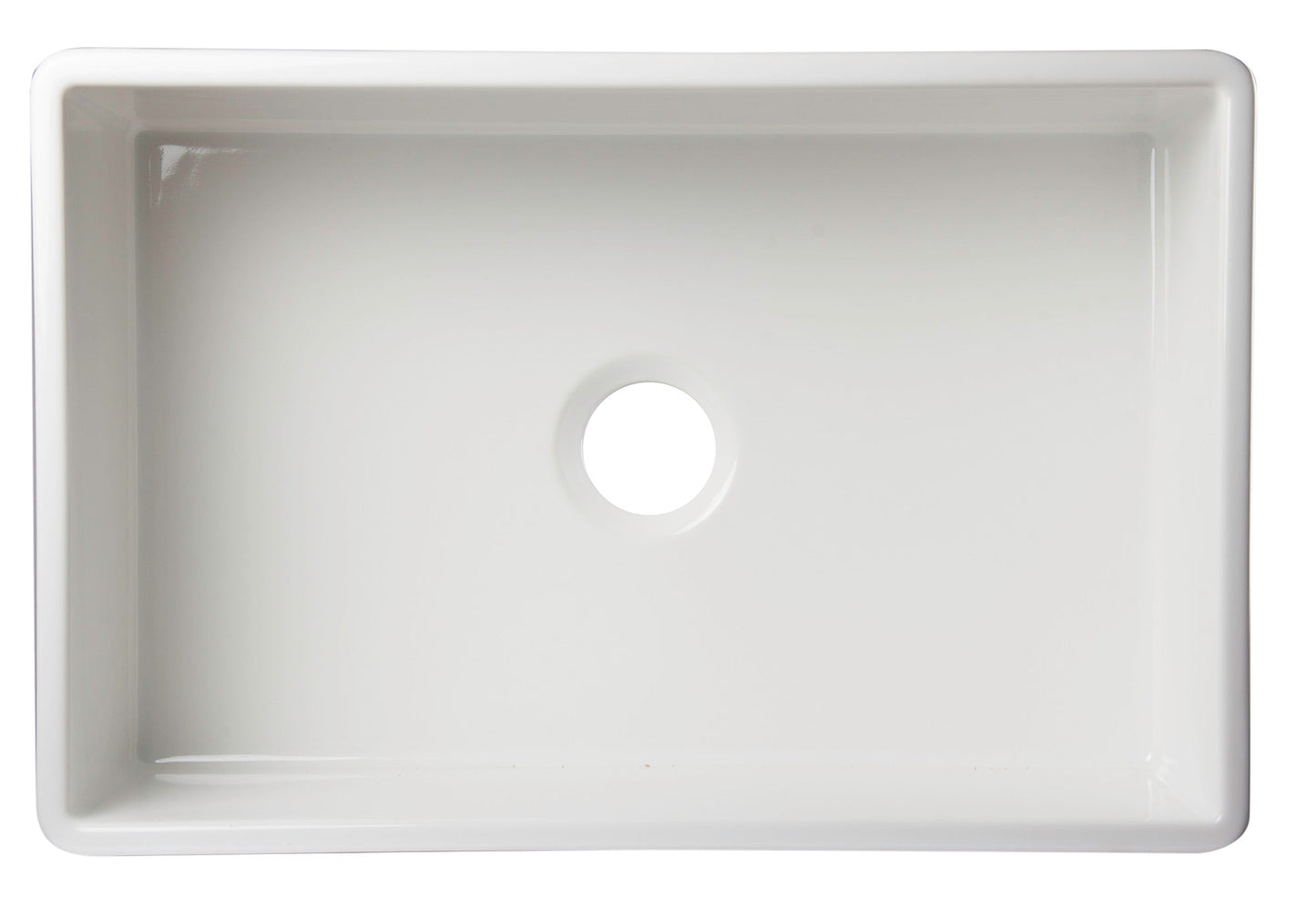 ALFI brand AB510 AB510-W White 30" Contemporary Smooth Apron Fireclay Farmhouse Kitchen Sink