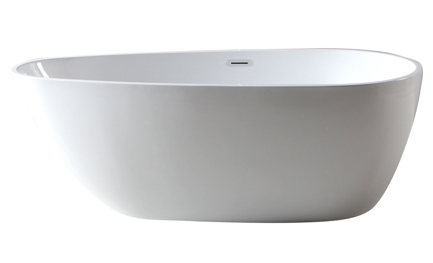 ALFI brand  AB8861 59 inch White Oval Acrylic Free Standing Soaking Bathtub