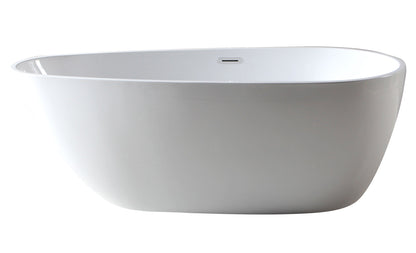 ALFI brand  AB8861 59 inch White Oval Acrylic Free Standing Soaking Bathtub