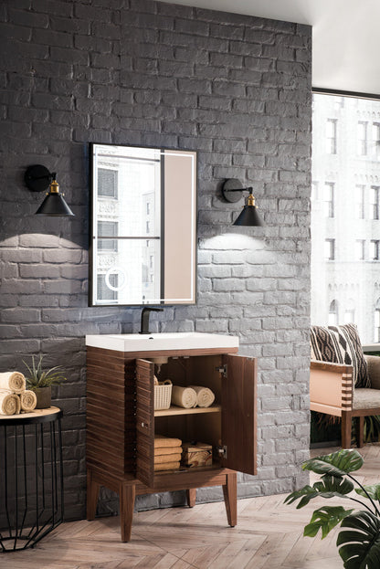 Linden 24" Single Vanity with White Glossy Composite Stone Top