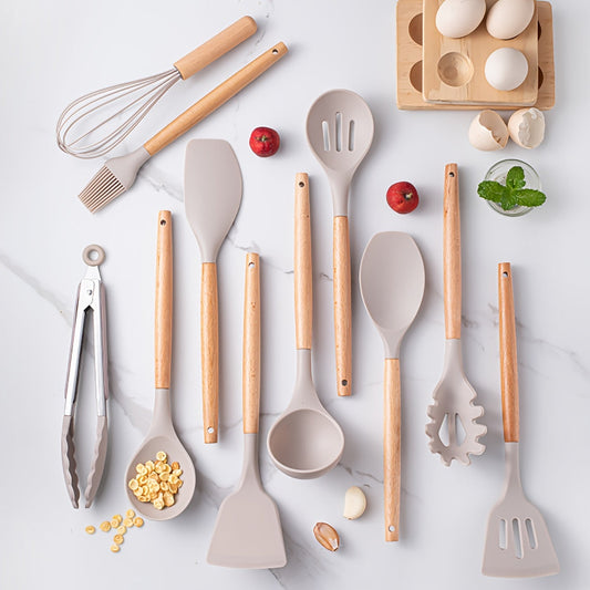 Spatulas on the marble table