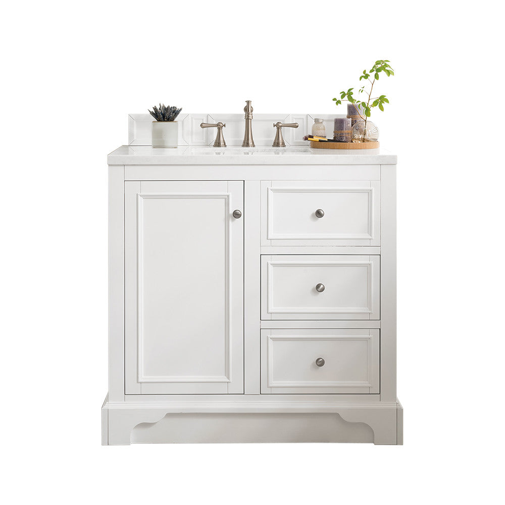 De Soto 36" Single Vanity Cabinet, Bright White
