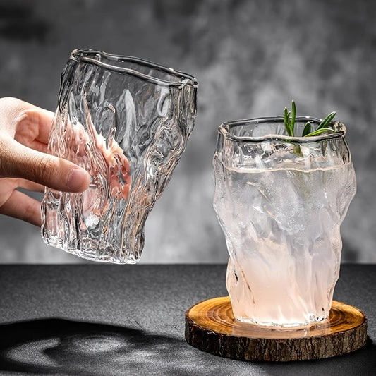 Elegant Tree Pattern Pleated Glass Cups - Set of 1/2/4 | Reusable