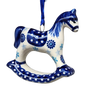 Rocking Horse Ornament - Blue Meadow Pattern