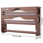 1pc Bamboo Kitchen Wrap Organizer - 4-in-1 Wall Mount Storage for