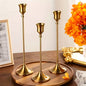 Set of 3 Brass Cone Candle Holders for Modern Decor