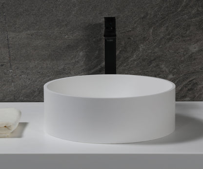 ALFI brand  ABRS15R 15" Round White Matte Solid Surface Resin Sink