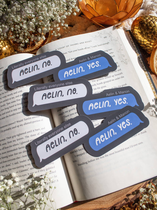 Meaggie Moos - Aelin, No / Aelin, Yes Text Bubble Bookmark | Thone of Glass