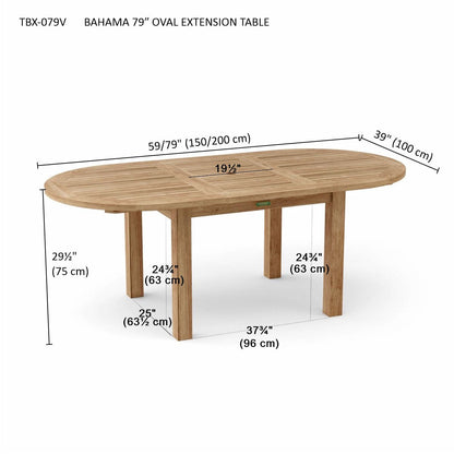 Bahama 79" Oval Extension Table