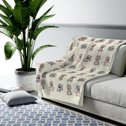 Lama Yoga Poses Velveteen Plush Blanket | Kitchen + Metal