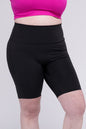 ZENANA Plus Athletic High Rise Biker Shorts