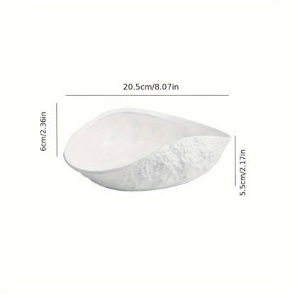 Elegant ShellShaped Ceramic Dish Ideal for Seafood