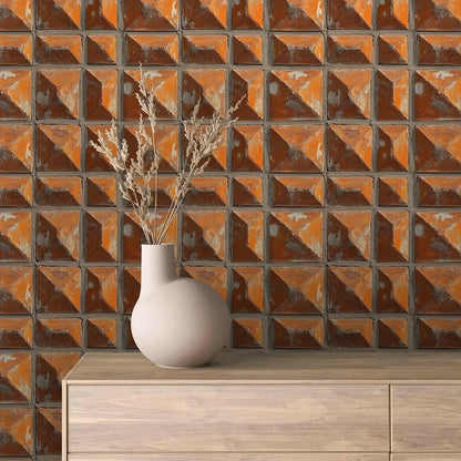 Sun-baked Terracotta Pyramid Wall