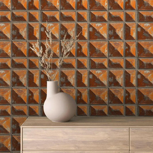Sun-baked Terracotta Pyramid Wall