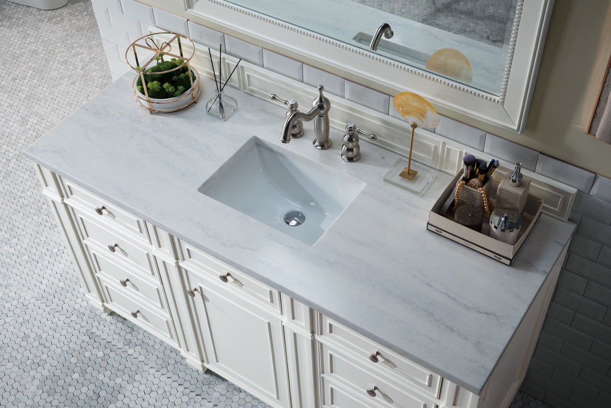 Bristol 60" Single Vanity Cabinet, Bright White
