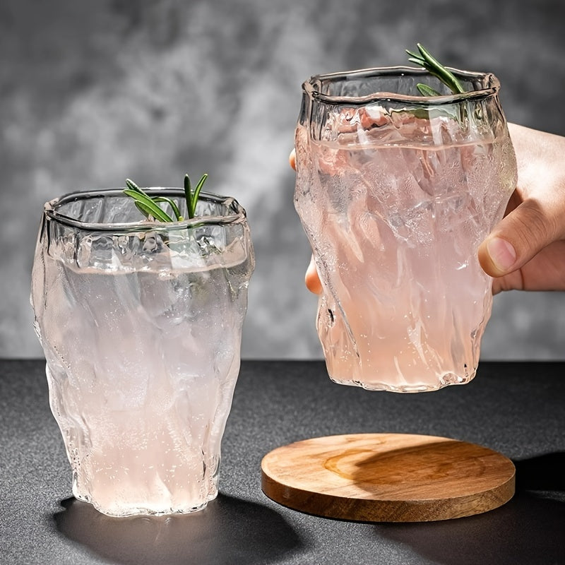 Elegant Tree Pattern Pleated Glass Cups - Set of 1/2/4 | Reusable