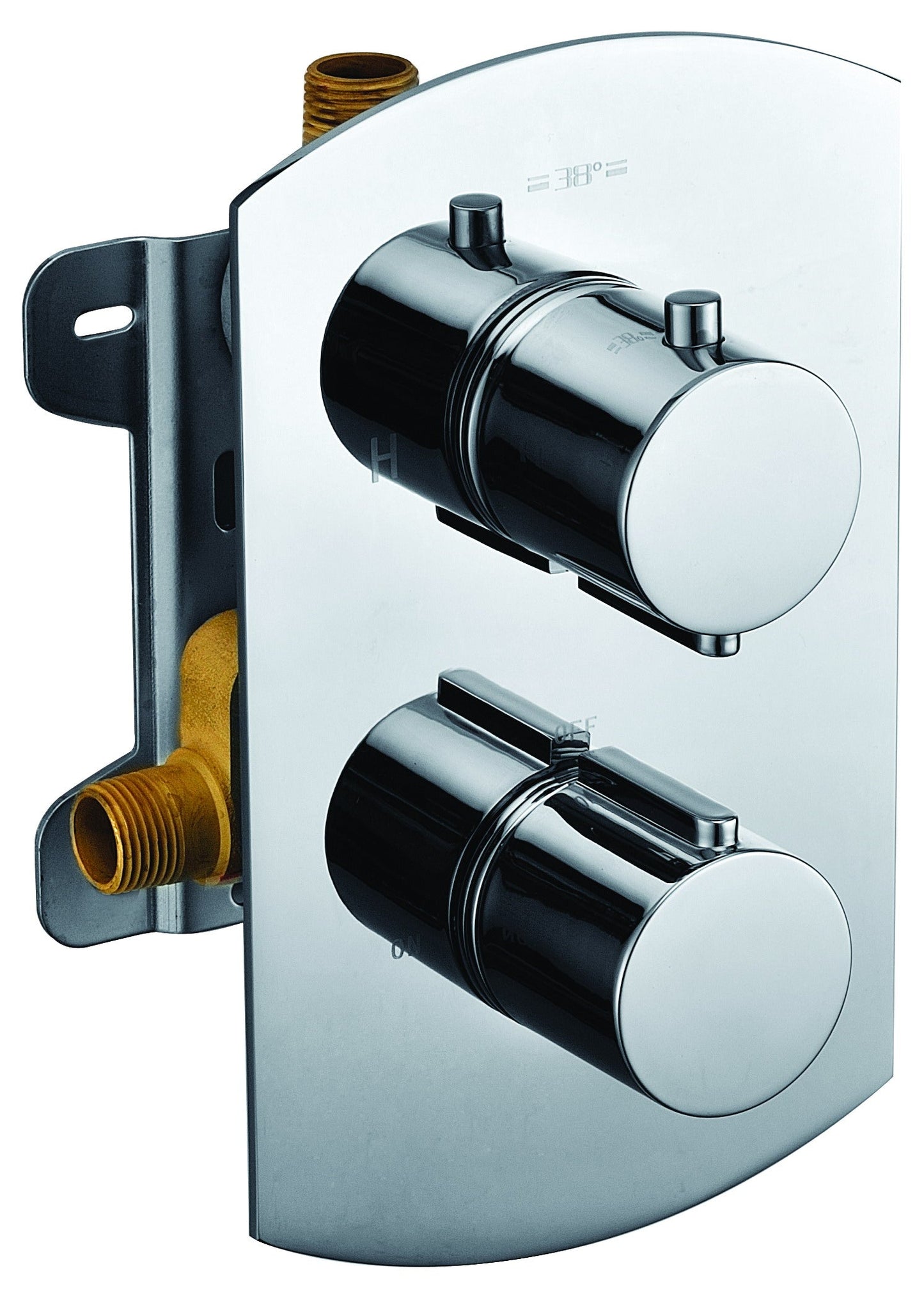 ALFI brand AB3809 Round Knob 1 Way Thermostatic Shower Mixer