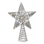 6" Battery Operated Lighted Silver Tree Topper