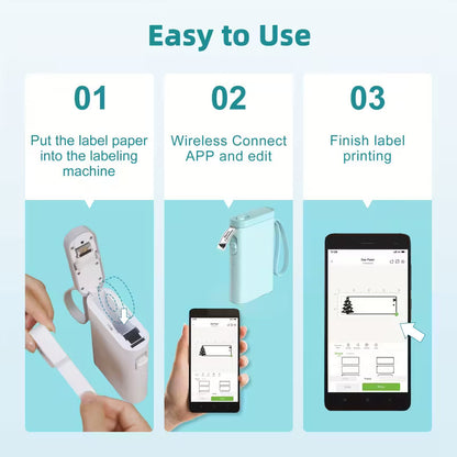 P21 Wireless Thermal Label Maker – Portable USB Printer with Paper Roll, Rechargeable & Ink-Free