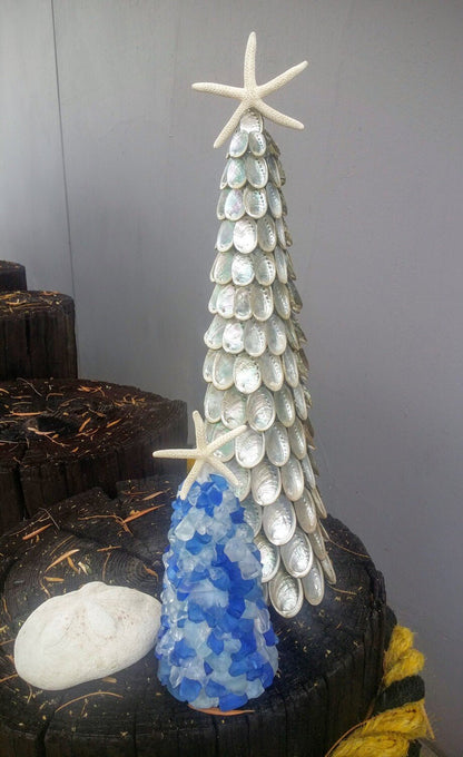 Abalone Seashell Tree with Finger Star Top