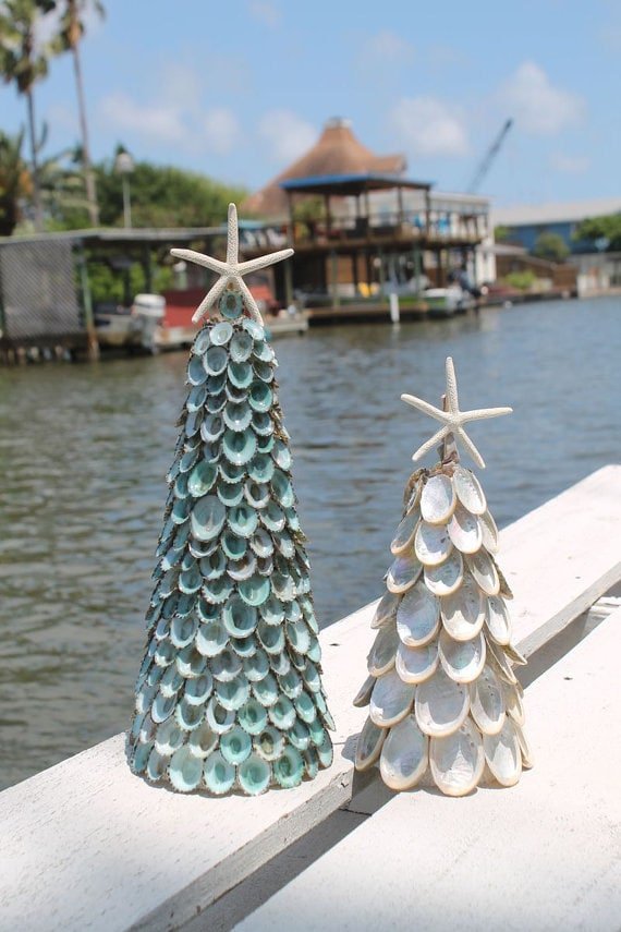 Abalone Seashell Tree with Finger Star Top