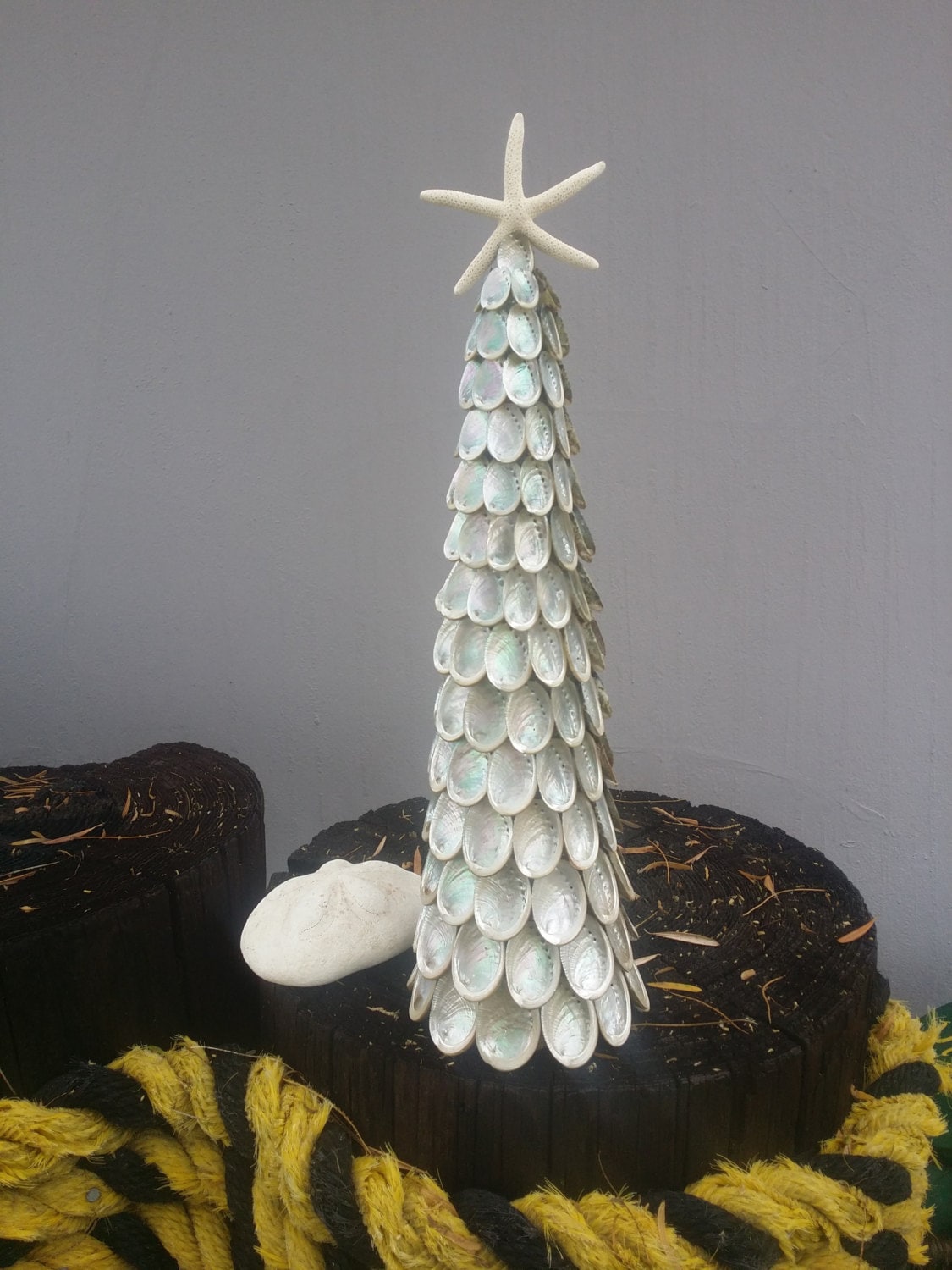 Abalone Seashell Tree with Finger Star Top