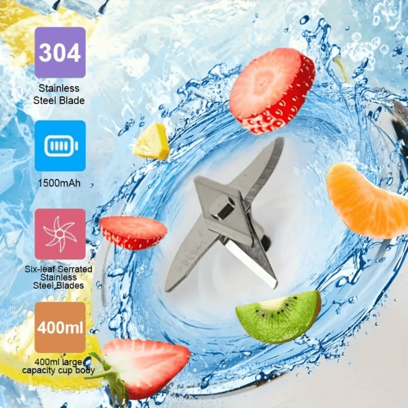 Portable USB Juicer Blender – Multifunction Electric Fruit Mixer for Smoothies, Shakes & Juices