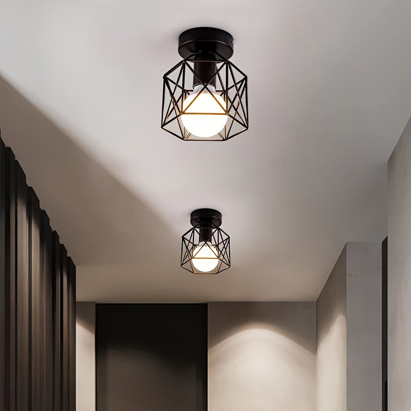 Modern Nordic Black Geometric Ceiling Light  E27 Base