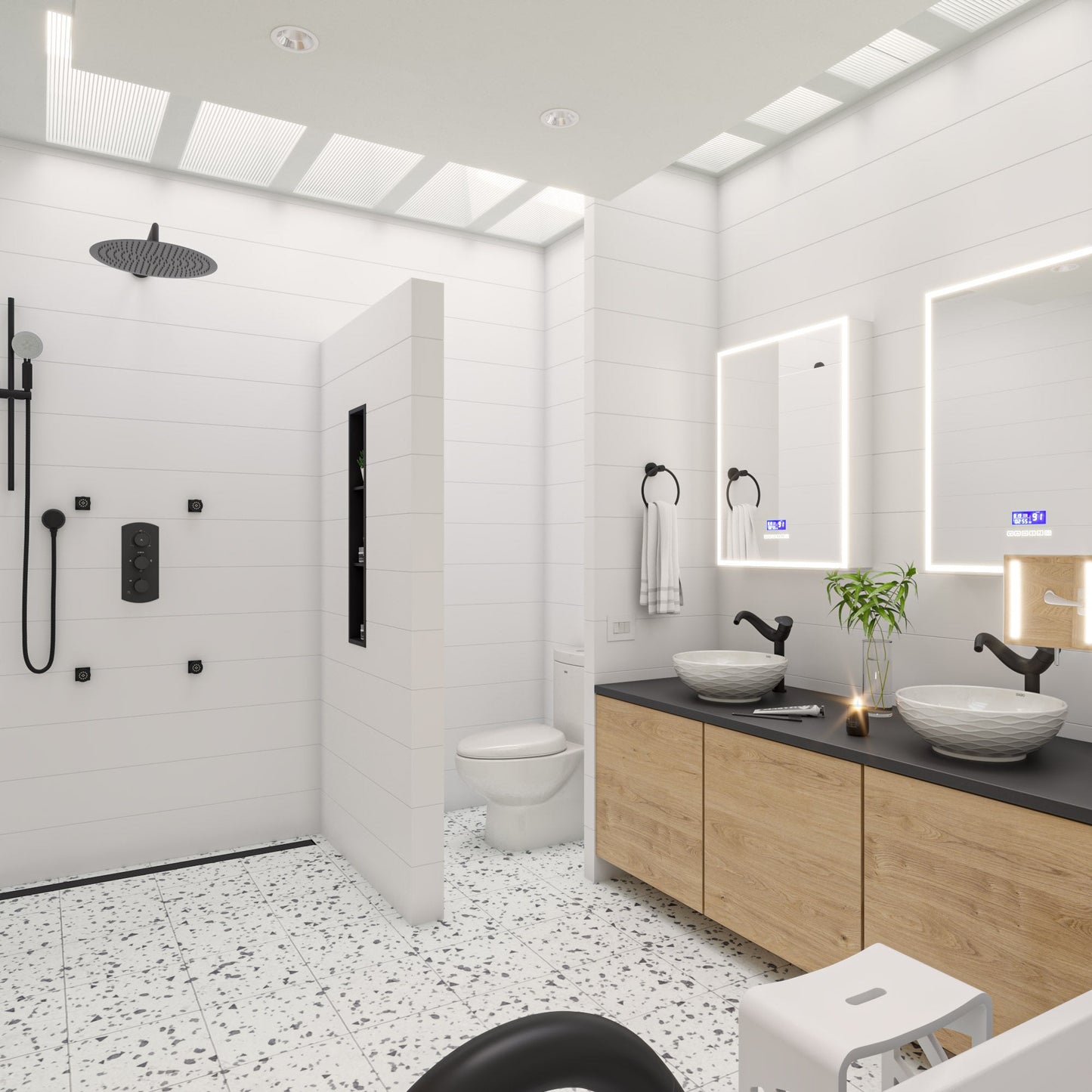 ALFI brand ABNC0836 8" x 36"  Vertical Triple Shelf Bath Shower Niche