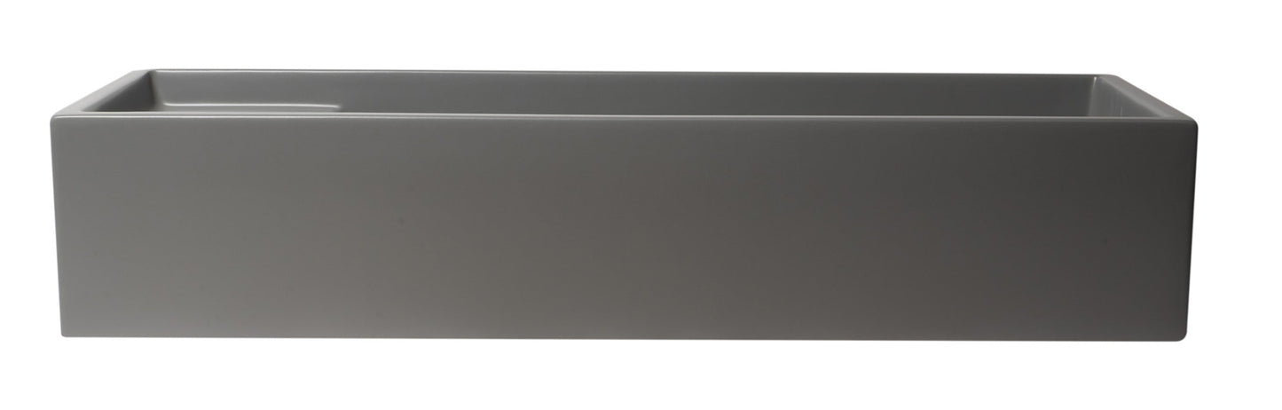 ALFI brand  AB39TRGM 39" Grey Matte Above Mount Fireclay Bathroom Trough Sink