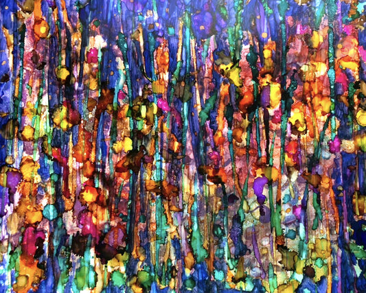 Multicolored abstract pattern with vibrant colors