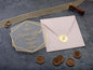 Bridal Shower Invitation with Acrylic Gold Foil and Pink Envelope