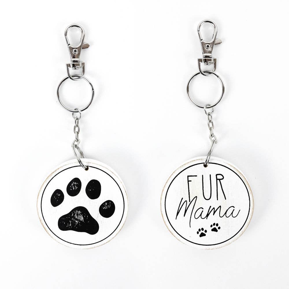 Fur Mama Key Chain | Paw Print Pet Mom Accessory