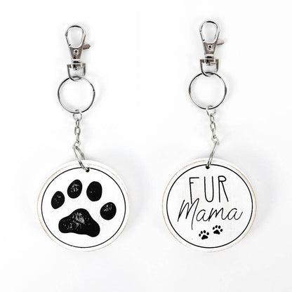 Fur Mama Key Chain | Paw Print Pet Mom Accessory