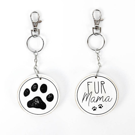 Fur Mama Key Chain | Paw Print Pet Mom Accessory