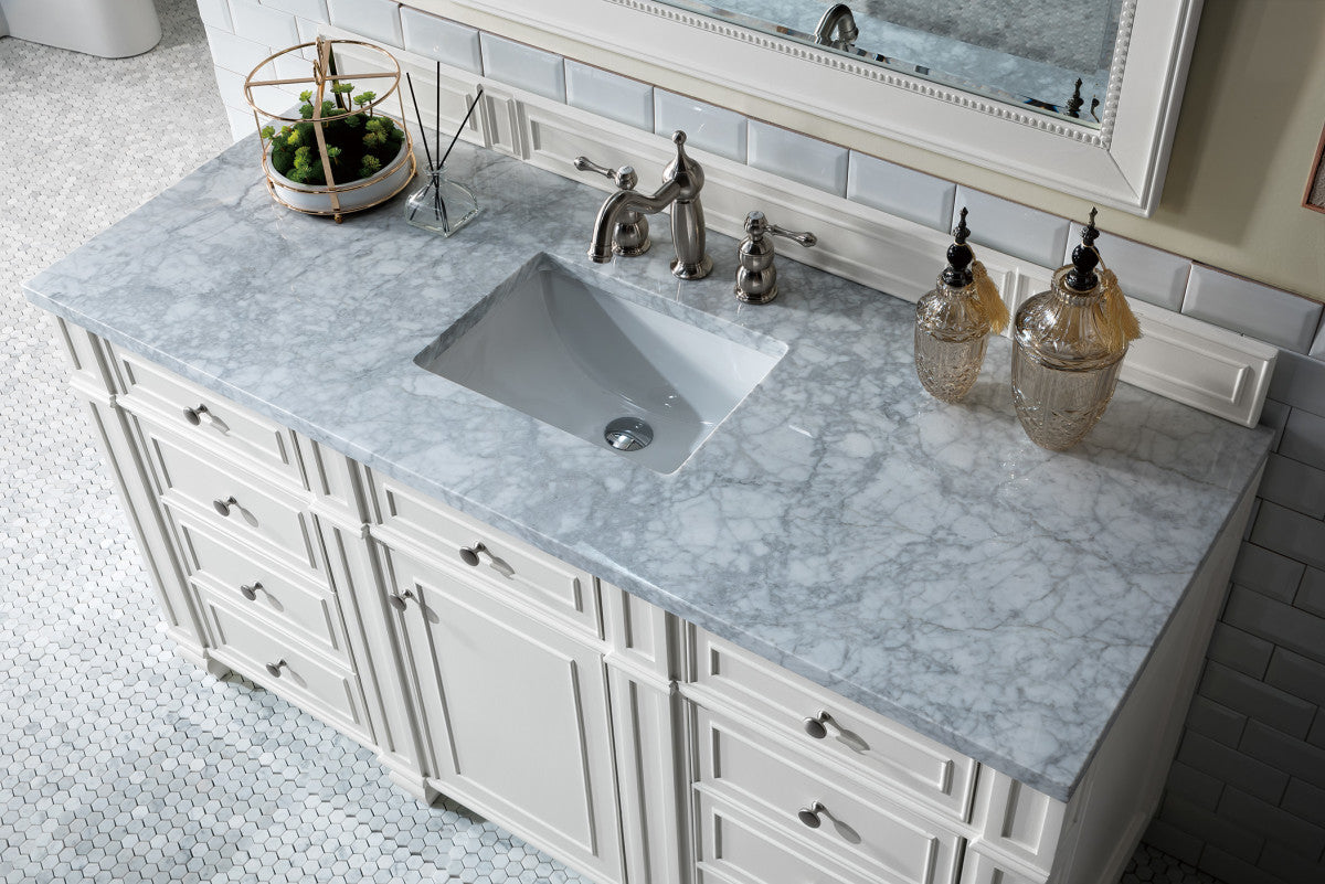 Bristol 60" Single Vanity Cabinet, Bright White