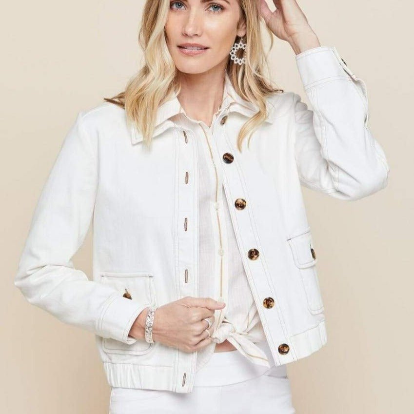 Adler Denim Jacket - Pearl White