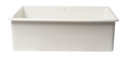 ALFI brand ABF3219SUD 32" x 19" Fireclay Single Bowl Undermount / Drop In Kitchen Sink w Grid