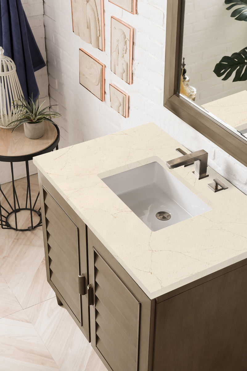 Portland 36" Single Vanity Cabinet, Whitewashed Walnut