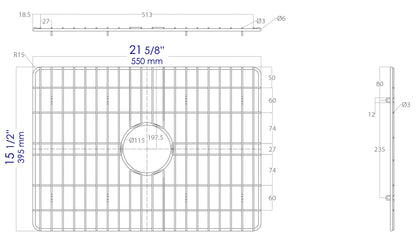 ALFI brand  ABGR24 Solid Stainless Steel Kitchen Sink Grid for ABF2418 Sink