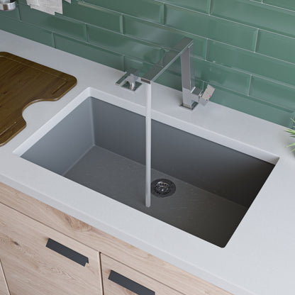 ALFI brand AB3020UM 30" Undermount Single Bowl Granite Composite Kitchen Sink