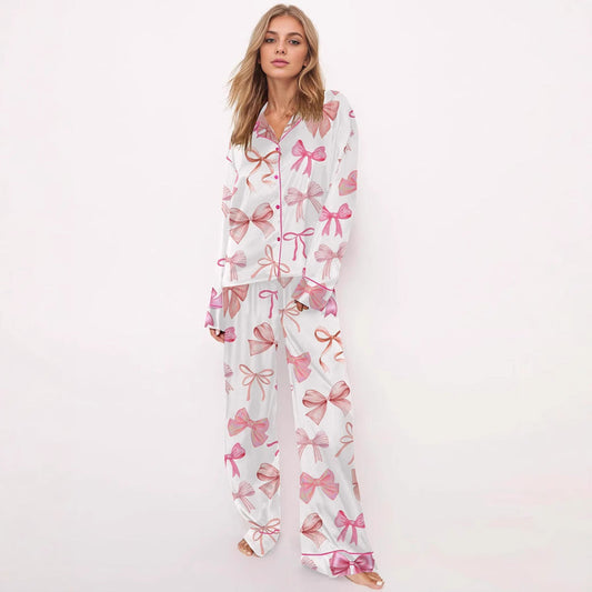 Printed Cute Pajamas for Ladies Long-Sleeve Suit