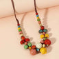 Women’s Ethnic Colorful Ceramic Beaded Necklace – Bohemian Style