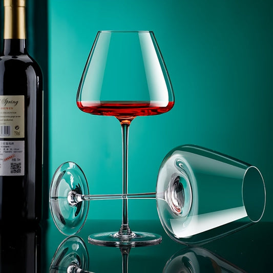 1pc Elegant Hand-Blown Lead-Free Glasses, Reusable Stemmed Anti-Slip