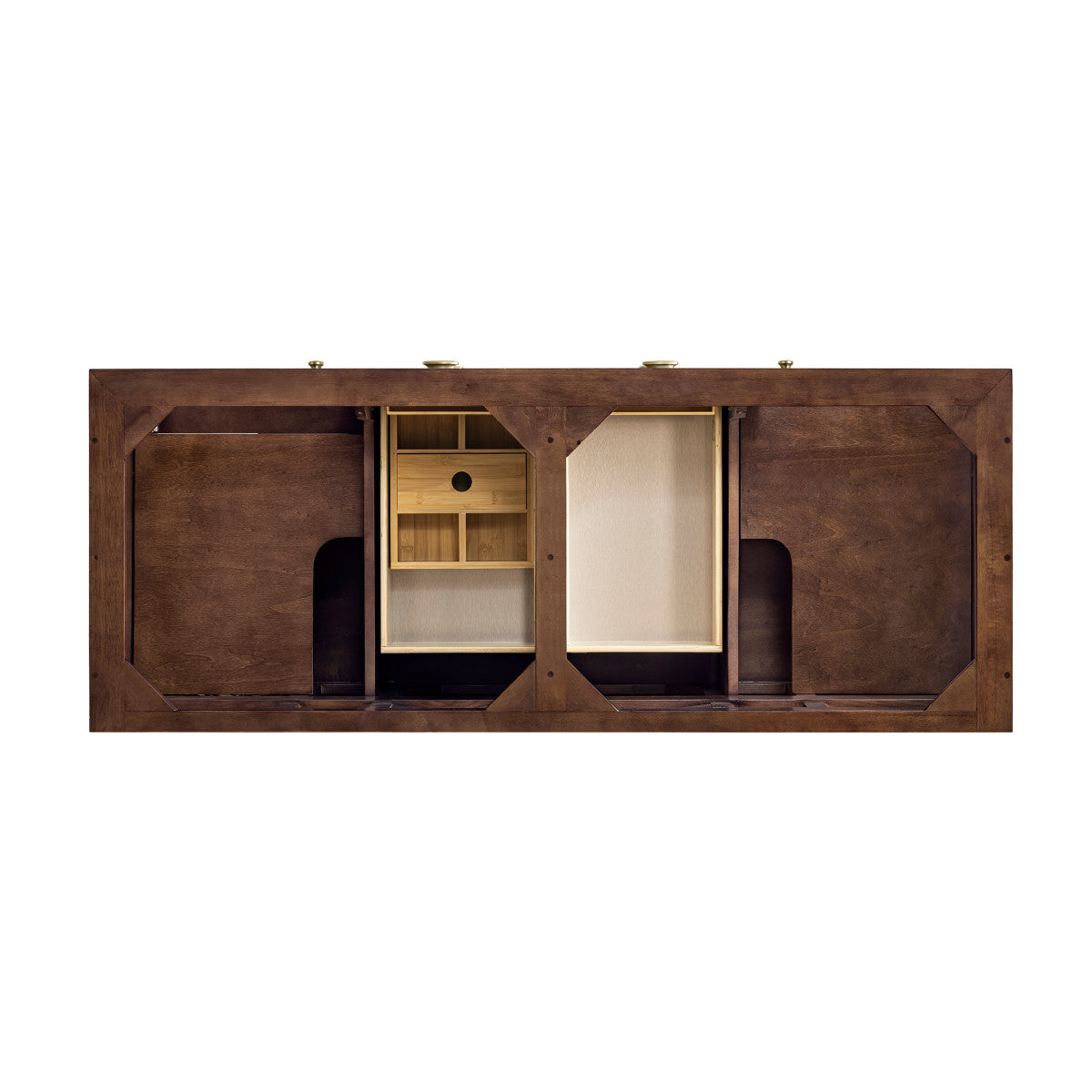 Amberly 60" Double Vanity Cabinet, Mid-Century Walnut