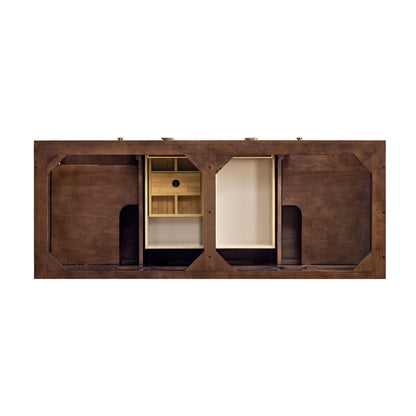 Amberly 60" Double Vanity Cabinet, Mid-Century Walnut