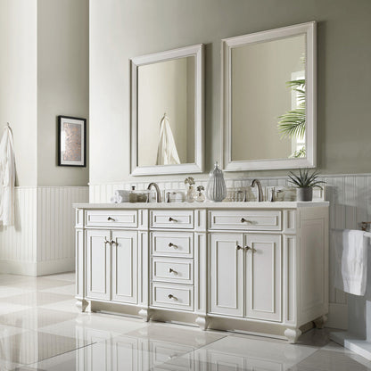 Bristol 72" Double Vanity Cabinet, Bright White